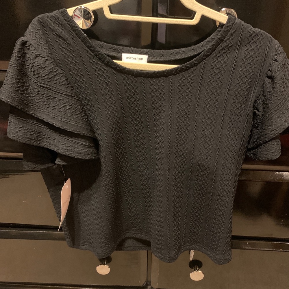 Black Textured Top